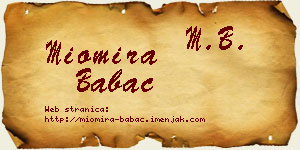 Miomira Babac vizit kartica